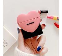 SMAIGE Compatible with AirPods Case, Shock-Absorbing Protective Silicone Case with Keychain -Cute Pink Heart Shape Design for Girls & Women