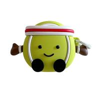 SMAIGE Compatible with AirPods Case with Keychain, Cute Funny Cool Face Bear Cartoon Design Silicone Protective Cases Covers for Women Girls Men Kids Teens Boys (Tennis Doll)