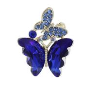Smal Crystal Two Butterfly Brooch - Sparkly Wings with Gem Detail - Luxury Pin for Coats or Gowns