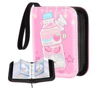 Small 1 Pocket Card Binder for Cards,Mini Trading Card Binder Holder Fits 80 Cards with 40 Removable Sleeves,Card Collection Binder Album Book Case for TCG,MTG,Sports Games (Bottle Cat)