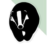 Small 100mm 'Cute Badger' Clear Static Window Cling Sticker/Decal (Black) (WC00037672)