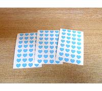 Small 10x8mm (0.4"x0.8") Heart Shape Colour Code Stickers - Packs of 96 Small Coloured Hearts Sticky Labels for Craft, Card-Making & Decoration - 32 Colours Available (Light Blue)