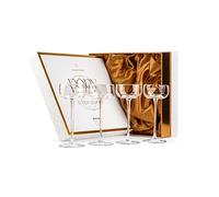 Small 150 ml Pony Coupe Glasses | Set of 4 | Crystal Nick and Nora Style Cocktail Glassware | Elegant Long Stemmed Goblets for Martini, Gimlet, Daiquiri, Manhattan, Classic Bar Drinks