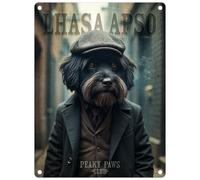 Small (150 x 200mm) Metal Sign - Peaky Paws Club - Lhasa Apso
