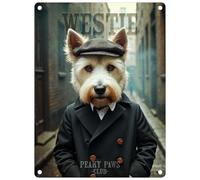 Small (150 x 200mm) Metal Sign - Peaky Paws Club - West Highland Terrier (Westie)