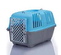 Small 18inch Blue Pet Airline Travel Crate with 360° Ventilation for Dogs & Cats, Lightweight & Portable for Air, Car, and Use