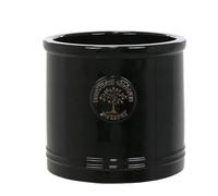 Small 19cm Black Heritage Cylinder Garden Ceramic Planter Plant Flower Pot - Frost Proof