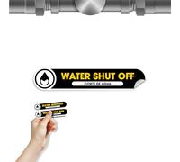 Small 2 Pack Water Shut Off Small Sticker | Bilingual Water Shut Off Stickers | 5x1 inches Permanent Matte Vinyl | Water Shut Off English and Spanish Sticker Sign | Waterproof Vinyl Stickers
