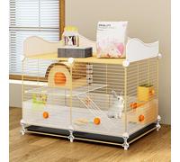 Small 2-Tier Rabbit Cage, Indoor Hutch with Storage Space, Small Animal Fence for Ferret, Chinchilla, Hedgehog