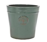 Small 20cm Pine Green Heritage Garden Ceramic Conical Planter Plant Flower Pot - Frost Proof