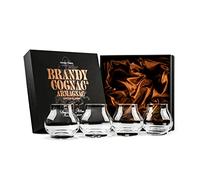 Small 240 ml Brandy, Cognac and Armagnac Tasting Glasses | Set of 4 | Professional Balloon Shaped Snifters for Nosing and Sipping Neat Liquor and Spirits | Crystal Stemless Gift Sniffers