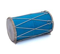 Small 25 x 15 cm Compact Dholak Drum Set, Handmade Wood & Leather Classical Indian Hand Percussion Drums, World Musical Instruments Punjabi Tabla Dhol Dholki For Decor & Travel Gift For Music Lovers