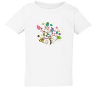 (Small / 2T / 1-2 YO) Happy Cute Easter Colourful Egg Tree White Kids Boys Girls T Shirt Tee Top