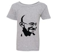 (Small / 2T / 1-2 YO) Mahatma Gandhi Hindi Indian Hero Sport Grey T-Shirt Tee Baby Toddler Boy Girl