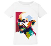 (Small / 2T / 1-2 YO) Mahatma Gandhi Hindi Indian Hero White T-Shirt Tee Baby Toddler Kids Boy Girl
