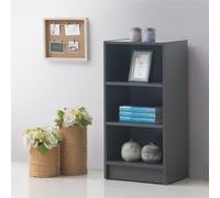 Small 3 Tier Cube Bookcase Display Shelving Storage Unit Furniture Dark Grey