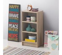 Small 3 Tier Cube Bookcase Display Shelving Storage Unit Furniture Sonoma Oak