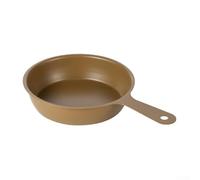 Small 304 Stainless Steel Frying Pan Portable NonStick Mini Hot Oil Pot for Outdoor Camping Hiking Multi Purpose Pan for Fry Eggs Stir Fry Boiling (Khaki)