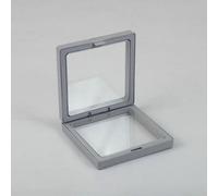 Small 3D Floating Frame Display 7X7Cm - Grey For Jewelry & Collectibles