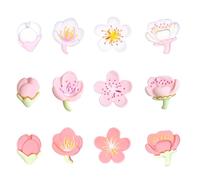 Small 3D Flower Fridge Magnets, 12 Pcs Cute Fridge Magnets Strong Magnet Colourful Decorative Fridge Magnet for Whiteboard Office Kitchen Locker