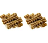 Small 4 inch Pressed Bones x 20 Natural Rawhide Dog Treats LOD3 (Pack of 2)