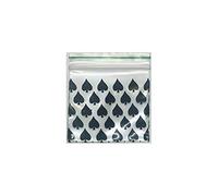 Small 40x40mm Black Spade Polythene Plastic Baggies - Durable Grip Zip Lock Seal - Resealable Grip Seal Bags (300pcs)