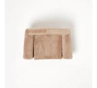 HOMESCAPES Plush Dog Sofa Bed - Small Beige