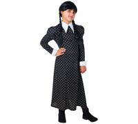 (Small (6), Black) Wednesday Addams Movie Deluxe Fancy Dress Halloween Girls Costume