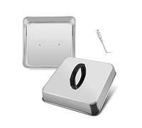 Small 6in Cheese Melting Dome, HaSteeL Stainless Steel Square Basting Steaming Cover Lid, Griddle Accessories for Kitchen Cast Iron Flat Top, Great for Cooking Grilling Burger Patty Steak Bacon - 2Pcs