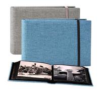Small 6x4 Photo Albums Slip In, 2 PCS Photo Albums Hold Totally 200 Photos Pockets Mini Flip Photo Album Little Portable Memory Book with Linen Cover for Baby Wedding Holiday Family Birthday Travel