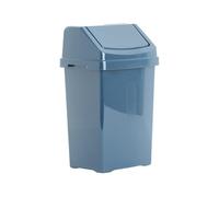 Small 8 Litre Kitchen Bin with Swing Lid - Compact Plastic Flip Top Rubbish Waste Bin for Home, Office, Bathroom or Under Counter - Strong & Durable Mini Trash Bin for Everyday Use (Navy)