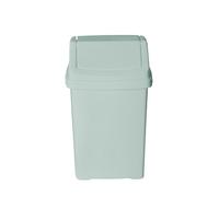 Small 8 Litre Kitchen Bin with Swing Lid - Compact Plastic Flip Top Rubbish Waste Bin for Home, Office, Bathroom or Under Counter - Strong & Durable Mini Trash Bin for Everyday Use (Silver Sage)