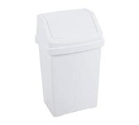 Small 8 Litre Kitchen Bin with Swing Lid - Compact Plastic Flip Top Rubbish Waste Bin for Home, Office, Bathroom or Under Counter - Strong & Durable Mini Trash Bin for Everyday Use (Ice-White)