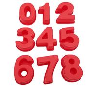 Small 9 pieces Silicone Number Cake Molds Jelly Chocolate Moulds Candy Muffin Tray (4 inch)