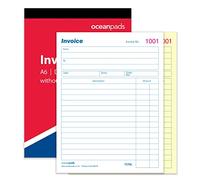 Small A6 Invoice Book Without VAT - 2-Part Duplicate NCR Carbonless - 105 x 148mm - Ocean Pads (70253)