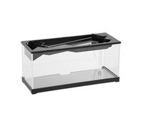 Small Acrylic Fish Tank, Clear Desk Aquarium, Built in Air Pump, Compact 2 Gallon Size, Starter Kit Filter for Tabletop, Home and Studio, 12.4x5.31x6.5 Inches