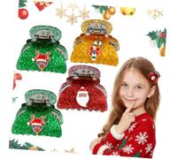 Small Acrylic Hair Claw Clips 4pcs for Women Christmas Styling | Creative Festive Decorative Design, Daily Life and Christmas Use, for Wife and Female Friends