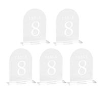 Small Acrylic Sign Holder - 5 Pieces Empty Arc Tag Display Holder for Card Display - Table Name Sign Stand - For Wedding Party, Corporate Party, Collection, Catering, Meeting, And