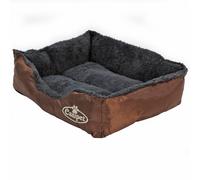 (Small) Actiaspet Faux Fur Pet Bed Brown/Grey