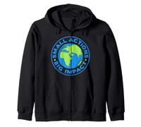 Small Actions Big Impact Climate Change Earth Day Zip Hoodie