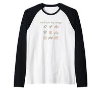 Small Acts Big Change Minimal Eco Nature Inspired Aesthetic Raglan Baseball Tee