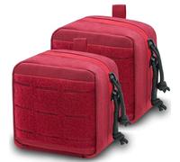 Small Admin Pouch, 1000D Tactical Molle Mini Tool EDC Waist Belt Pouches Bag for Vest Backpack (2 Piece RED)