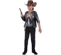 Skeleton Cowboy Costume Wild West Scary Cowboy Kids Halloween Fancy Dress