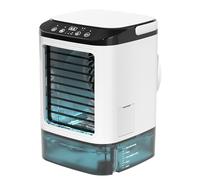 Small Air Conditioner, 900ml Water Tank,with Ice Box,3 in1 Personal Cooler 3 Wind Speeds,Cooling Mist,7 LED Lights Quiet Air Cooler for Office Home Dorm Etc