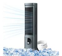 Small Air Cooler - Portable Cooling Fan, Rechargeable Desk AC | Three Gears Small Air Conditioning Fan with Automatic Shaking Head, USB Compact Room Cooling AC Fan for Bedroom, Work, Car, 6x8x27CM