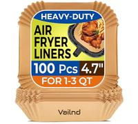Small Air Fryer Liners Disposable, 2 QT Parchment Paper for COSORI 2.1 Qt Air Fryer, 100PCS 4.7 Inch Square Baking Paper Sheets for Mini Airfryer Basket