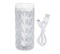 Small Air Humidifier Colorful Ambient Lighting Multi Faceted Prism Design Type C Clear Water Bottle Household Mini Humidifier for Car Home Room (400ML)