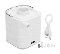 Small Air Pump Portable Inflator Deflator with LED Light 1600mAh Rechargeable Battery for Air Mattress Swimming Ring Inflatable Toys ABS Material 6x4.5x4.5cm
