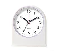 Small Alarm Clock for Kids in Fan Shape with Gradual Volume Alarm, Clear Display for Easy Time Reading, and Safe Plastic Build for Daily Use (White)