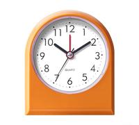 Small Alarm Clock for Kids in Fan Shape with Gradual Volume Alarm, Clear Display for Easy Time Reading, and Safe Plastic Build for Daily Use (Orange)